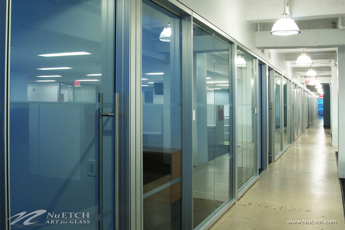 Distraction Markers on glass panels and doors in commercial space is