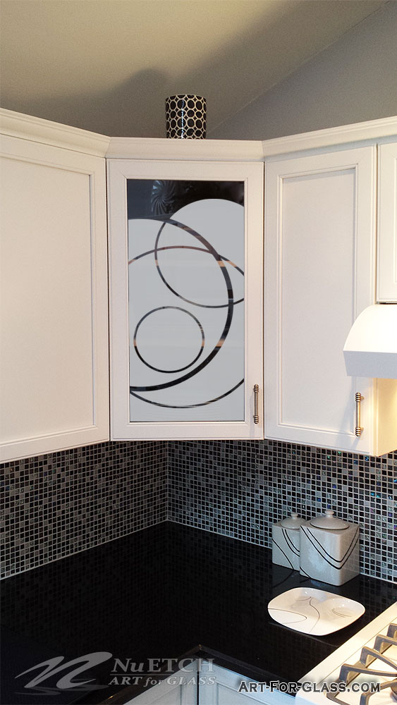 Art for Glass - Kitchen Cabinet Glass Circle Designs