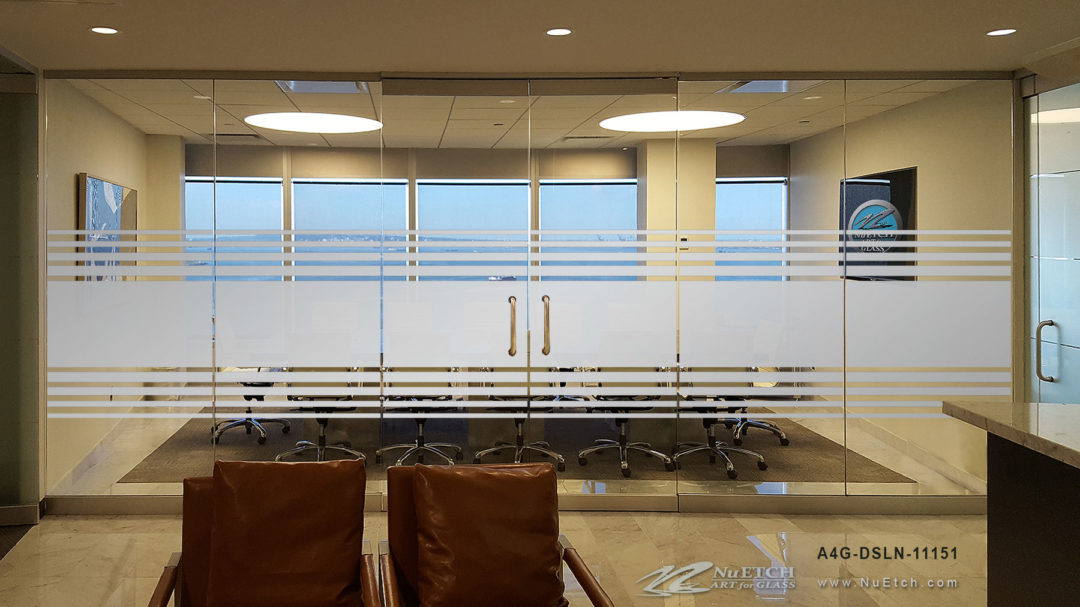 Privacy on Conference Room Glass Panels and Doors NuEtch Art for Glass