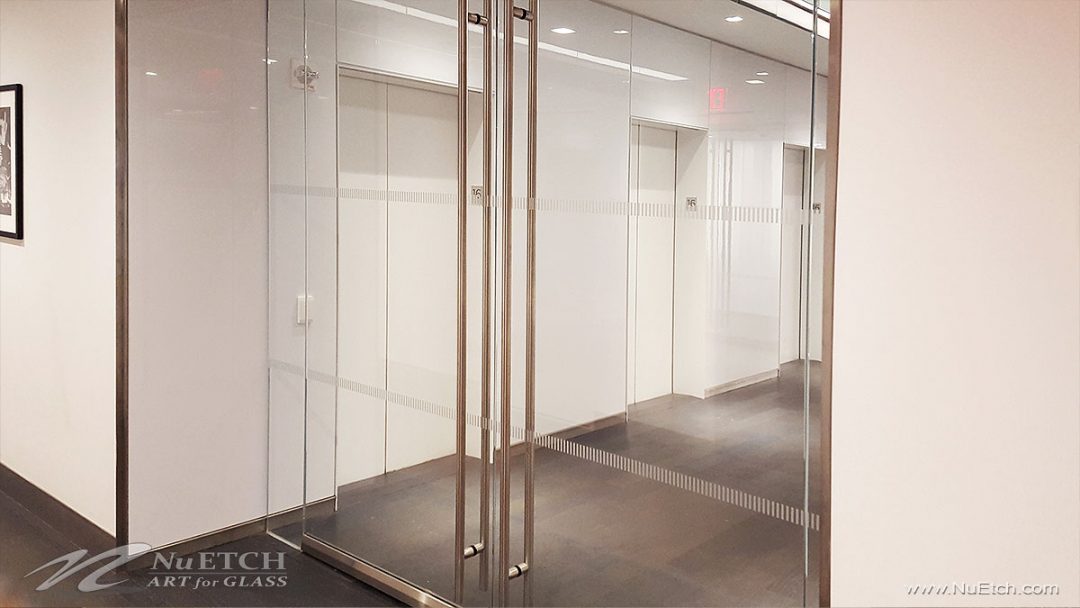 Distraction Markers on glass panels and doors in commercial space is
